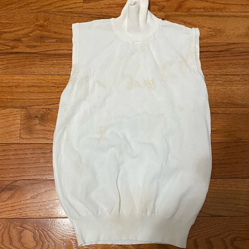 Coffee Stained Mock Sleeveless Turtleneck